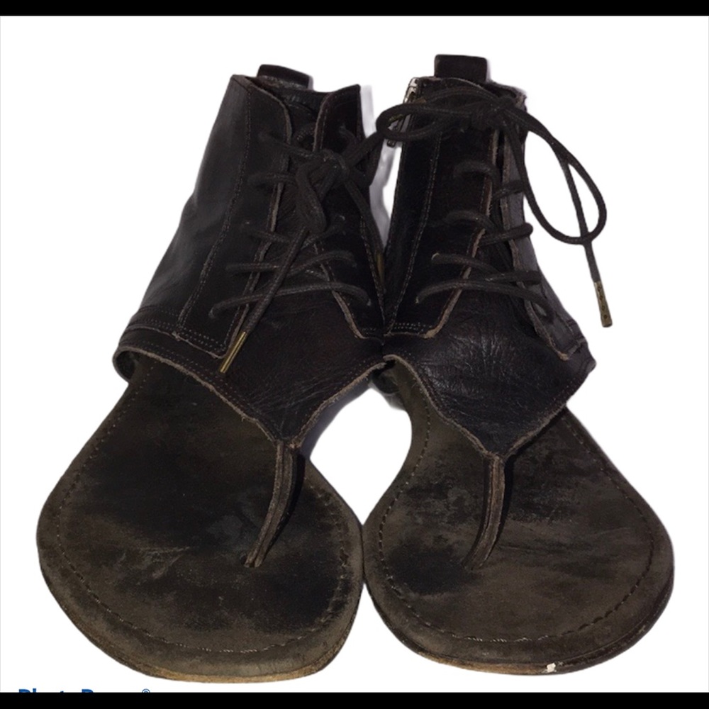 All Saints Dark Brown Leather Sandals